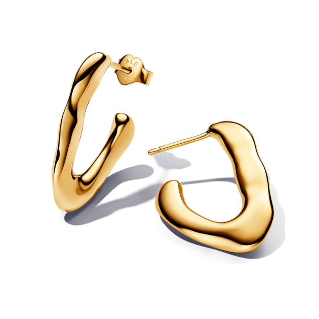 263290C00 - Otwarte kolczyki obręcze o organicznym kształcie litery V 263290C00