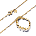 363254C01-60 - Naszyjnik z okrągłą zawieszką o organicznym kształcie i obrabianymi słodkowodnymi perłami hodowanymi 363254C01-60