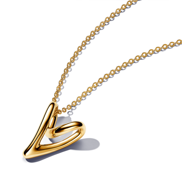 363272C00-70 - Naszyjnik z zawieszką w formie serca o organicznym kształcie 363272C00-70