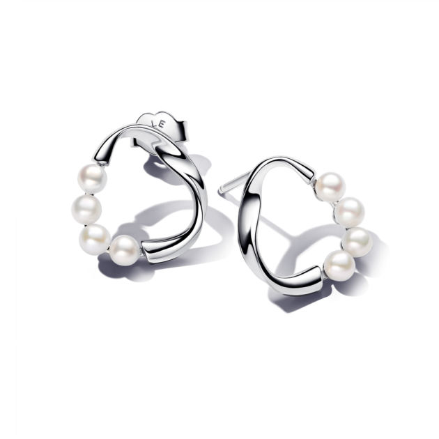 293276C01 - Kolczyki sztyfty o organicznym kształcie z obrabianymi słodkowodnymi perłami hodowanymi 293276C01