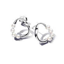 293276C01 - Kolczyki sztyfty o organicznym kształcie z obrabianymi słodkowodnymi perłami hodowanymi 293276C01