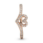 189302C01-50 - Lśniący pierścionek z sercem wishbone 189302C01-50