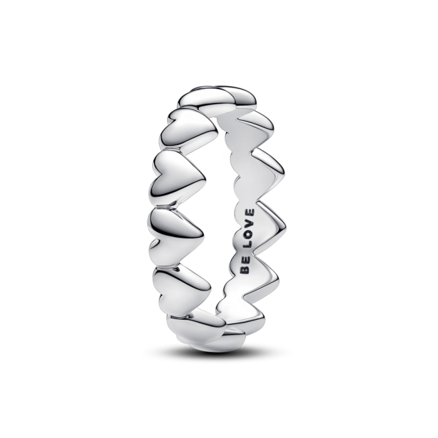 193427C00-52 - Pierścionek-obrączka złożona z pasma serc 193427C00-52