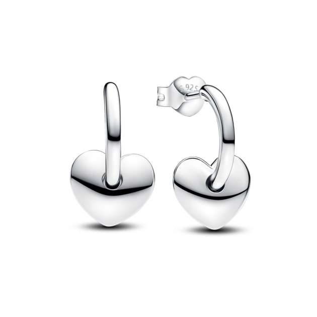 293460C00 - Otwarte kolczyki obręcze z serduszkami 293460C00
