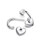 293460C00 - Otwarte kolczyki obręcze z serduszkami 293460C00