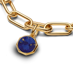 763388C01 - Mały niebieski charms-medalion z miejscem na grawer 763388C01