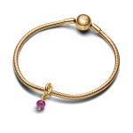 763462C02 - Fasetowany charms-zawieszka Fioletowy symbol wieczności 763462C02