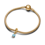 763462C03 - Fasetowany charms-zawieszka Jasnoniebieski symbol wieczności 763462C03