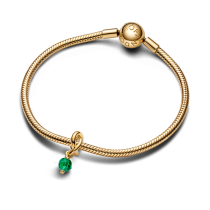 763462C05 - Fasetowany charms-zawieszka Zielony symbol wieczności 763462C05