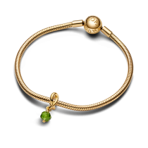 763462C08 - Fasetowany charms-zawieszka Jasnozielony symbol wieczności 763462C08