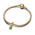 763462C08 - Fasetowany charms-zawieszka Jasnozielony symbol wieczności 763462C08