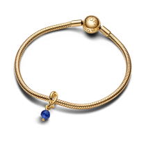 763462C09 - Fasetowany charms-zawieszka Ciemnoniebieski symbol wieczności 763462C09