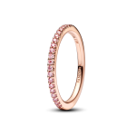 182999C01-50 - Lśniący pierścionek-obrączka z różowymi cyrkoniami 182999C01-50