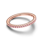 182999C01-54 - Lśniący pierścionek-obrączka z różowymi cyrkoniami 182999C01-54