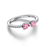 193510C01-50 - Lśniący pierścionek z różową kokardą 193510C01-50