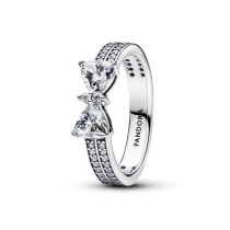 193552C01-50 - Dwurzędowy pierścionek z lśniącą kokardą 193552C01-50