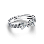 193552C01-54 - Dwurzędowy pierścionek z lśniącą kokardą 193552C01-54