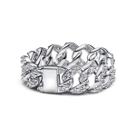 193557C01-52 - Pierścionek pavé z kubańskimi ogniwami 193557C01-52