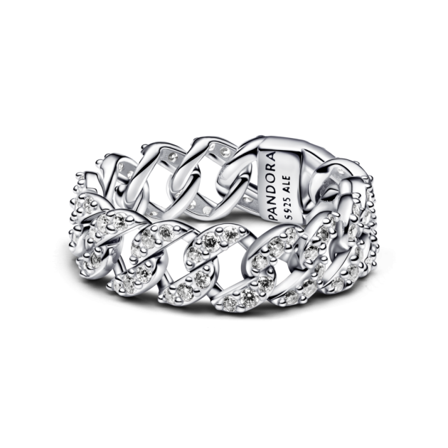 193557C01-58 - Pierścionek pavé z kubańskimi ogniwami 193557C01-58