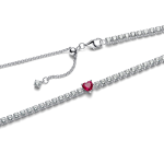 393549C01-40 - Krótki naszyjnik z sercem i lśniącymi kamieniami 393549C01-40