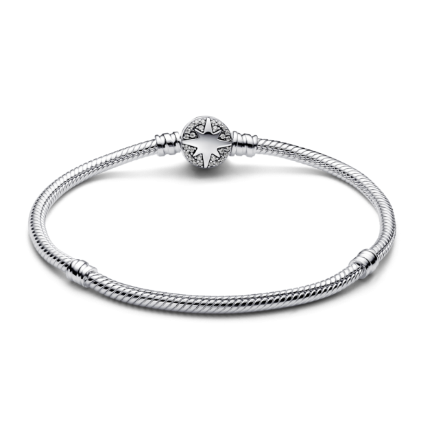 593584C01-16 - Bransoletka o splocie wężykowym z zapięciem z motywem Gwiazdy Polarnej 593584C01-16