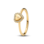 163801C01-54 - Pierścionek z oczkiem w kształcie serca w lśniącej obwódce do grawerowania163801C01-54