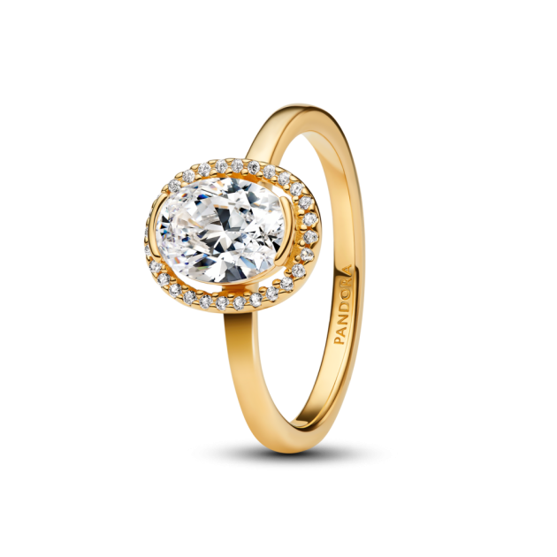 163802C01-54 - Pierścionek z owalnym oczkiem w lśniącej obwódce 163802C01-54