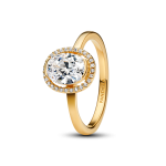 163802C01-56 - Pierścionek z owalnym oczkiem w lśniącej obwódce163802C01-56