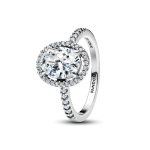 193777C01-56 - Pierścionek z owalnym oczkiem w lśniącej obwódce 193777C01-56