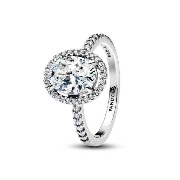 193777C01-58 - Pierścionek z owalnym oczkiem w lśniącej obwódce 193777C01-58