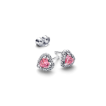 298427C02 - Kolczyki sztyfty z różowymi sercami 298427C02