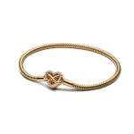 563758C01-17 - Bransoletka o splocie wężykowym z zapięciem w kształcie serca z symbolem nieskończoności