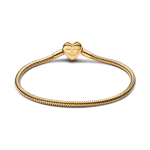 563758C01-17 - Bransoletka o splocie wężykowym z zapięciem w kształcie serca z symbolem nieskończoności