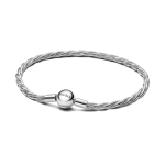593757C00-18 - Bransoletka o skręconym splocie wężykowym z okrągłym zapięciem 593757C00-18