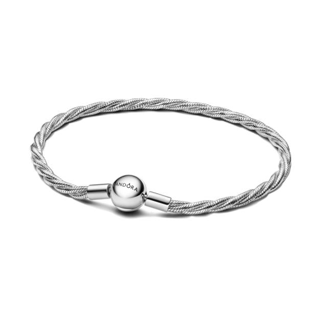 593757C00-20 - Bransoletka o skręconym splocie wężykowym z okrągłym zapięciem 593757C00-20