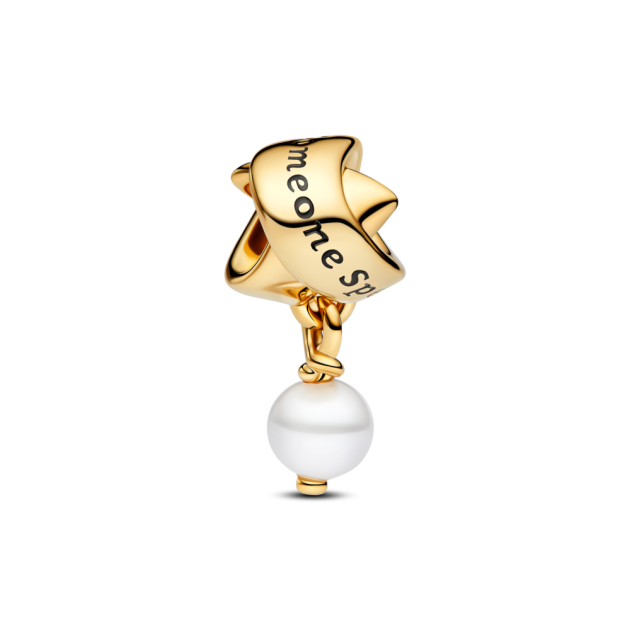 763784C01 - Charms w kształcie kokardy z poddaną obróbce perłą hodowaną