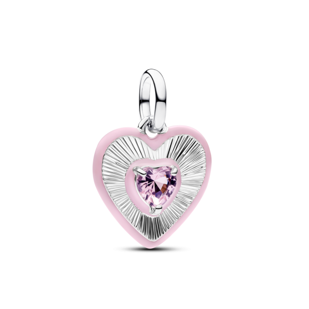 794409C01 - Charms-medalion Lśniące różowe serce-794409C01