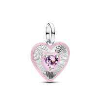794409C01 - Charms-medalion Lśniące różowe serce-794409C01