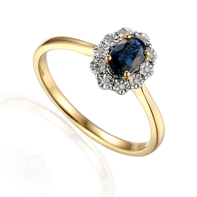 R53509 Y  H/Si - Pierścionek z szafirem i brylantami R53509