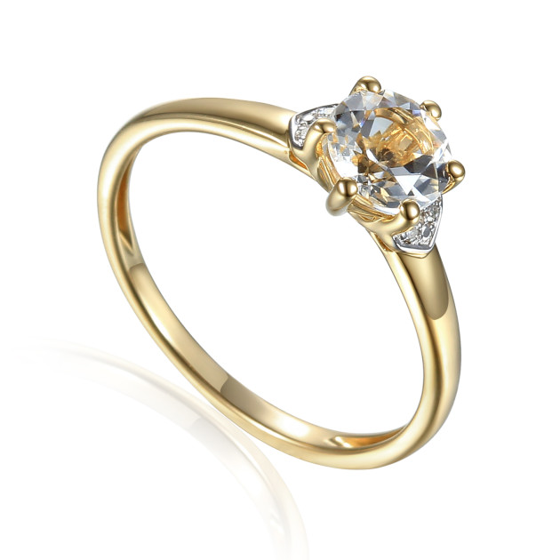 R73493 Y  H/Si - Pierścionek z białym topazem i brylantami R73493 Y