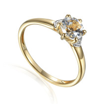 R73493 Y  H/Si - Pierścionek z białym topazem i brylantami R73493 Y