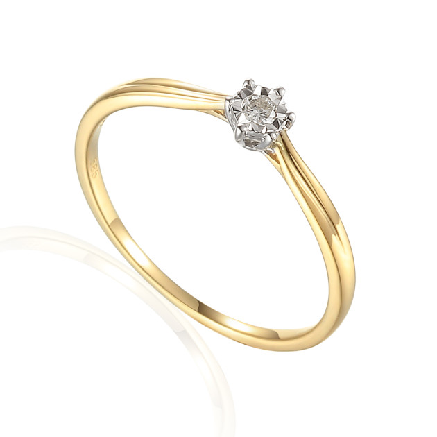 R50337YW 0,14ct - Pierścionek z brylantem  R50337YW