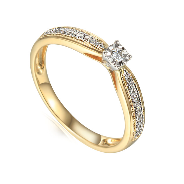 r55129yw - Pierścionek z brylantami R55129YW