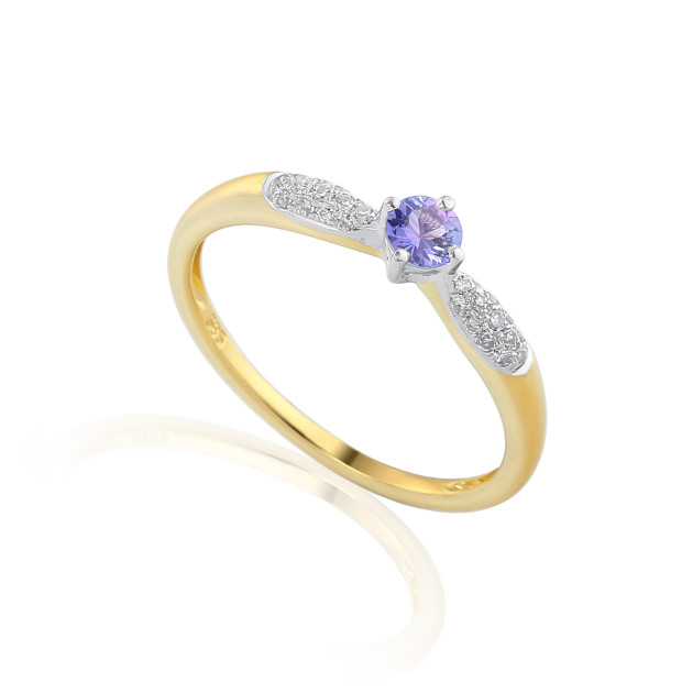 r30621tt tan0,17 - Pierścionek z tanzanitem i brylantami R30621T