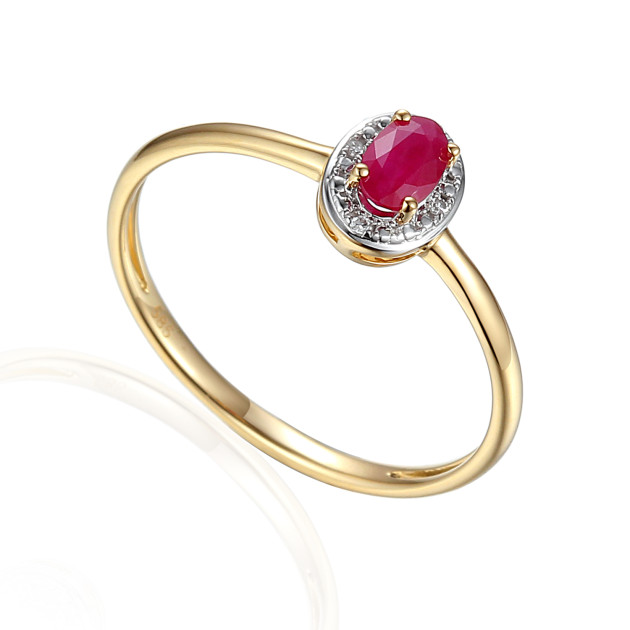 r43858y r0,58 - Pierścionek z rubinem i brylantami R43858Y