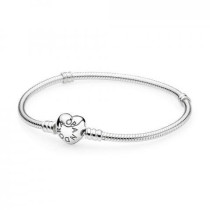 590719-20 - Bransoletka Pandora Moments na łańcuszku o splocie wężykowym z zapięciem w kształcie serca  590719-20