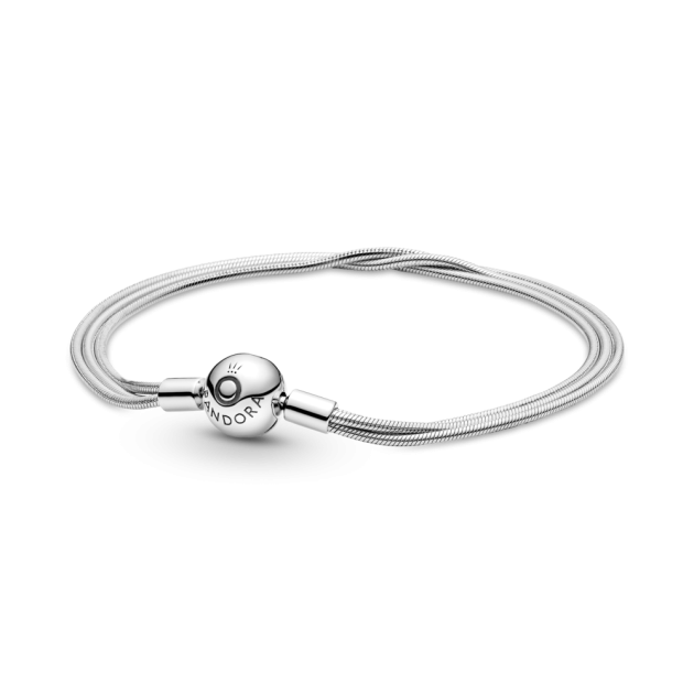 599338C00-18 - Bransoletka wężykowa Pandora Moments z wieloma pasmami 599338C00-18