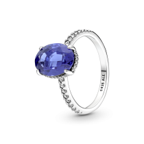 190056C01-56 - Pierścionek z kamieniem w lśniącej obwódce 190056C01-56