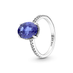 190056C01-58 - Pierścionek z kamieniem w lśniącej obwódce 190056C01-58