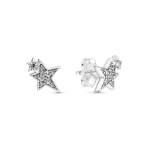 290012C01 - Kolczyki sztyfty z lśniącymi asymetrycznymi gwiazdami 290012C01